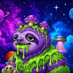 Oozlings #1307, Slime Sloth · Void Nebula