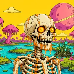 Oozlings #131, Skull · Turquoise Swamp