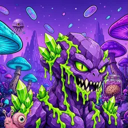 Oozlings #1310, Crystal Rock · Fungus Forest