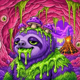 Oozlings #1313, Slime Sloth · Flesh Cave