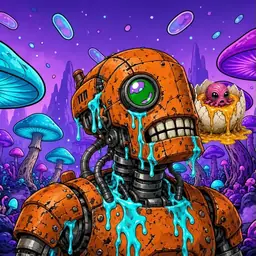 Oozlings #1314, Rusty Robot · Fungus Forest