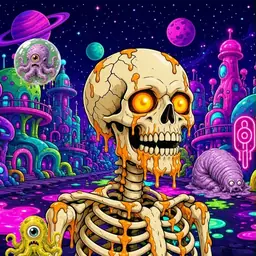 Oozlings #1319, Skull · Neon City