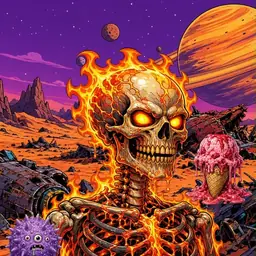 Oozlings #1322, Fire Skull · Ship Junkyard