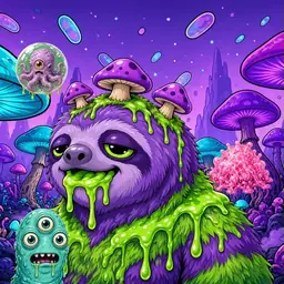 Oozlings #1324, Slime Sloth · Fungus Forest