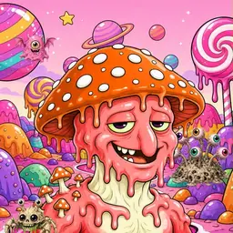 Oozlings #1328, Mutated Mushroom Head · Candy Planet