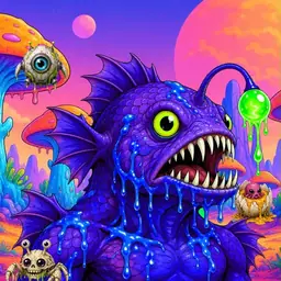 Oozlings #1333, Mutated Anglerfish · Mushroom Desert