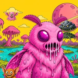 Oozlings #1336, Mutant Moth · Turquoise Swamp