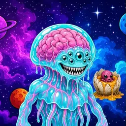 Oozlings #1339, Jellyfish Brain · Void Nebula