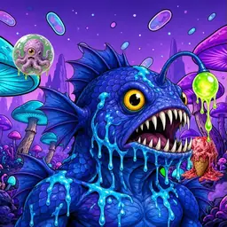 Oozlings #1341, Anglerfish · Fungus Forest
