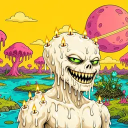 Oozlings #1346, Candle Wax · Turquoise Swamp