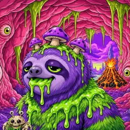 Oozlings #1348, Slime Sloth · Flesh Cave
