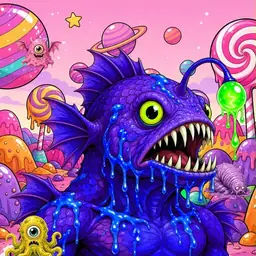 Oozlings #1350, Mutated Anglerfish · Candy Planet