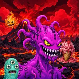 Oozlings #1357, Squid · Lava Fields