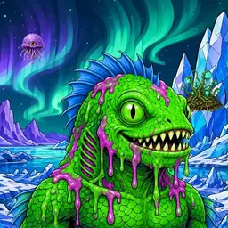 Oozlings #136, Mutated Swamp Fish · Aurora Ice