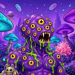 Oozlings #1361, Eyeball Cluster · Fungus Forest
