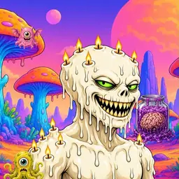 Oozlings #1371, Candle Wax · Mushroom Desert