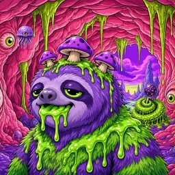 Oozlings #1378, Slime Sloth · Flesh Cave