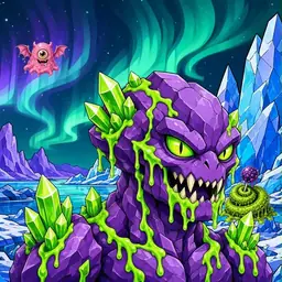 Oozlings #1379, Crystal Rock · Aurora Ice