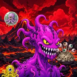 Oozlings #1388, Squid · Lava Fields