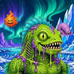 Oozlings #139, Swamp Fish · Aurora Ice