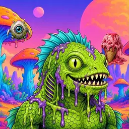 Oozlings #1392, Swamp Fish · Mushroom Desert