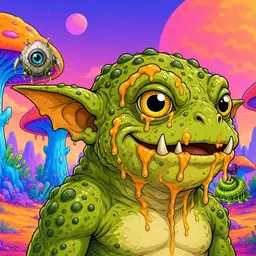 Oozlings #1404, Toad Goblin · Mushroom Desert