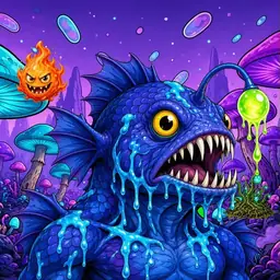 Oozlings #1407, Anglerfish · Fungus Forest