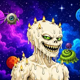 Oozlings #1409, Candle Wax · Void Nebula
