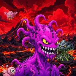 Oozlings #1410, Squid · Lava Fields