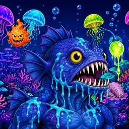 Oozlings #1417, Anglerfish · Glow Reef