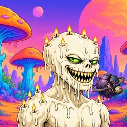Oozlings #1428, Candle Wax · Mushroom Desert