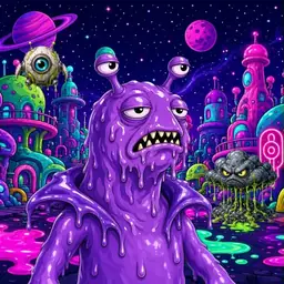 Oozlings #143, Slug · Neon City