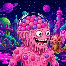 Oozlings #1430, Gumball Brain · Neon City