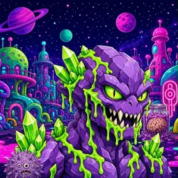 Oozlings #1433, Crystal Rock · Neon City