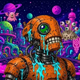 Oozlings #1435, Rusty Robot · Neon City