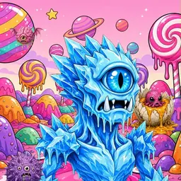 Oozlings #1438, Ice Cyclops · Candy Planet