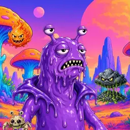 Oozlings #1443, Slug · Mushroom Desert