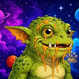 Oozlings #1444, Toad Goblin · Void Nebula