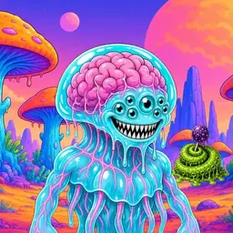 Oozlings #1445, Jellyfish Brain · Mushroom Desert