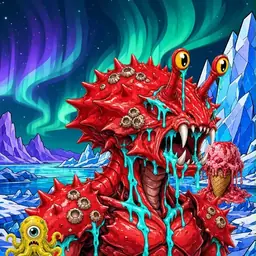 Oozlings #1448, Crab · Aurora Ice
