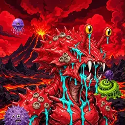 Oozlings #1450, Crab · Lava Fields