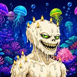Oozlings #1452, Candle Wax · Glow Reef