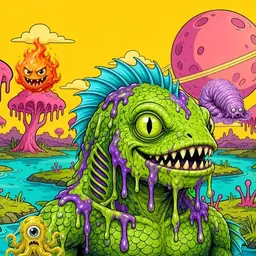 Oozlings #1457, Swamp Fish · Turquoise Swamp