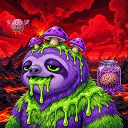 Oozlings #146, Slime Sloth · Lava Fields