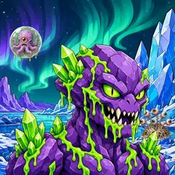 Oozlings #1460, Crystal Rock · Aurora Ice