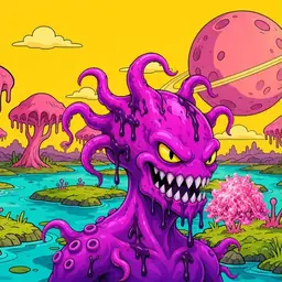Oozlings #1462, Squid · Turquoise Swamp