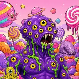 Oozlings #1465, Eyeball Cluster · Candy Planet
