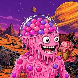 Oozlings #1477, Gumball Brain · Ship Junkyard