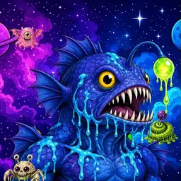 Oozlings #1479, Anglerfish · Void Nebula
