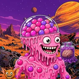 Oozlings #148, Gumball Brain · Ship Junkyard